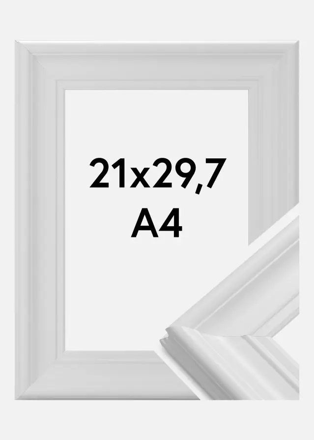 Okvir Mora Premium Akrilno staklo Bijelo 21x29,7 cm (A4)