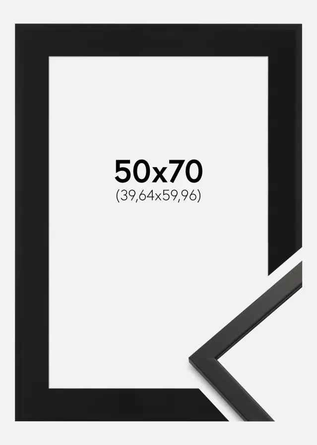 Okvir Edsbyn Crno 50x70 cm - Paspartu Crno 16x24 inches (40,64x60,96 cm)