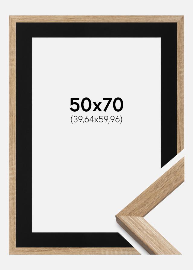Okvir Fiorito Svijetli Hrast 50x70 cm - Paspartu Crno 16x24 inches