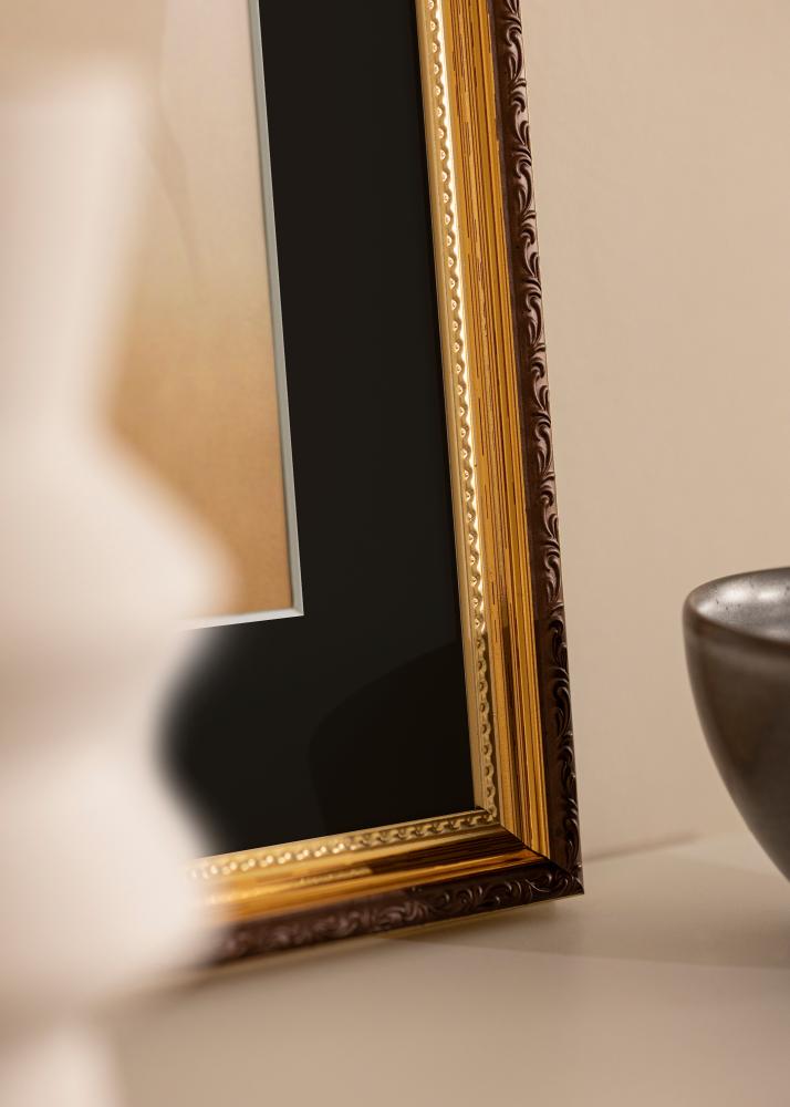 Okvir Abisko Zlato 30x40 cm - Paspartu Crno 18x27 cm