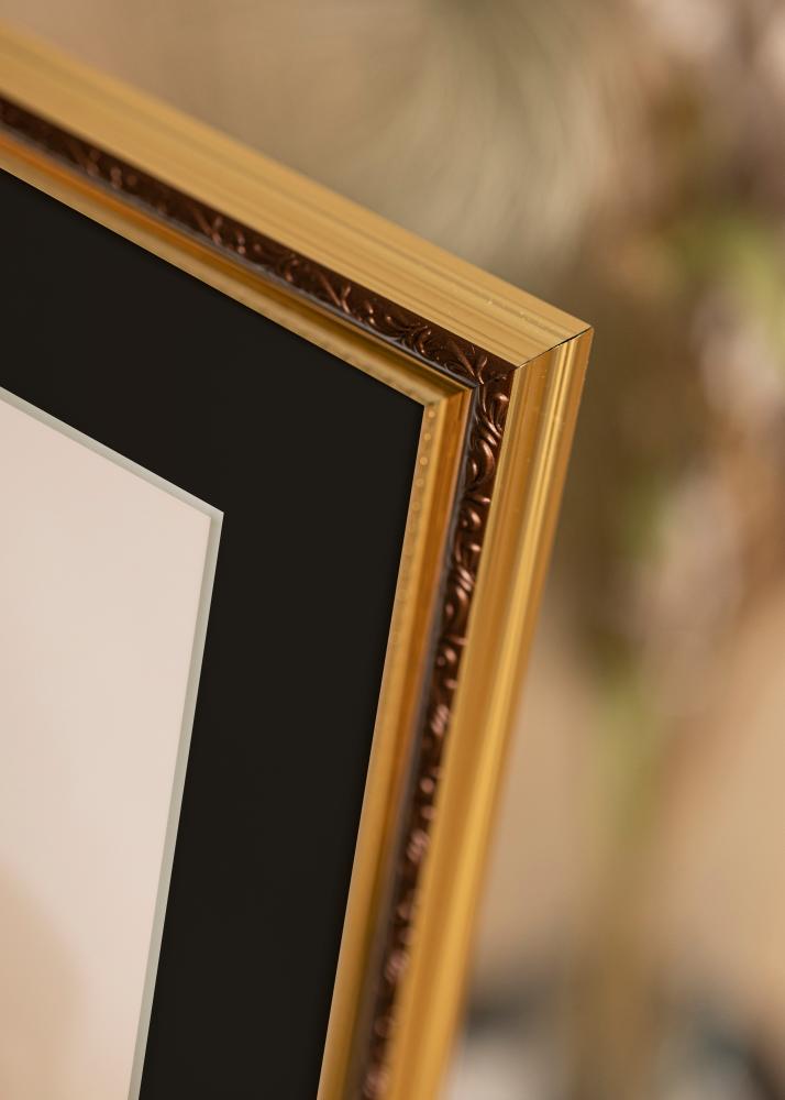 Okvir Abisko Zlato 30x40 cm - Paspartu Crno 18x27 cm