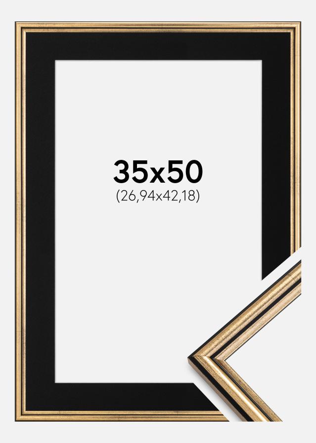 Okvir Horndal Zlato 35x50 cm - Paspartu Crno 11x17 inches