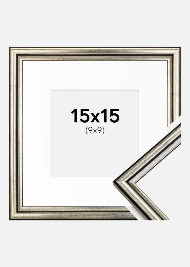 Okvir Horndal Srebro 15x15 cm - Paspartu Bijelo 10x10 cm