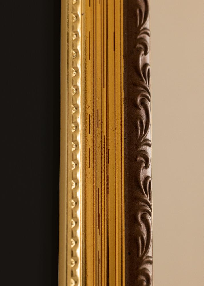 Okvir Abisko Zlato 30x40 cm - Paspartu Crno 18x27 cm