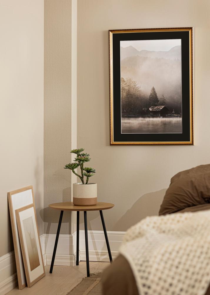 Okvir Abisko Zlato 30x40 cm - Paspartu Crno 18x27 cm