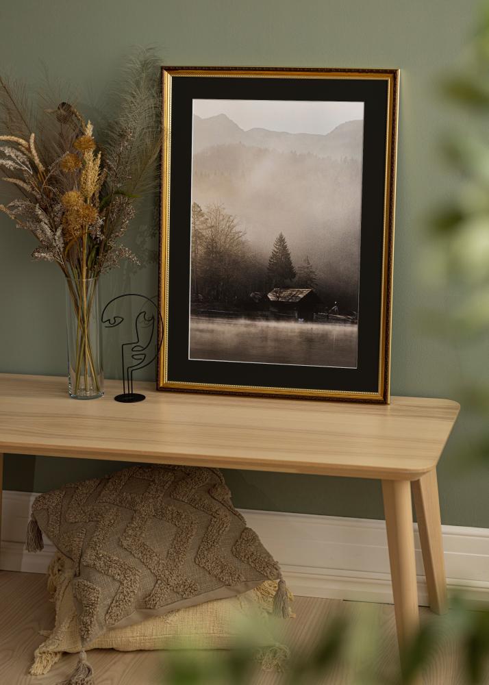 Okvir Abisko Zlato 30x40 cm - Paspartu Crno 18x27 cm