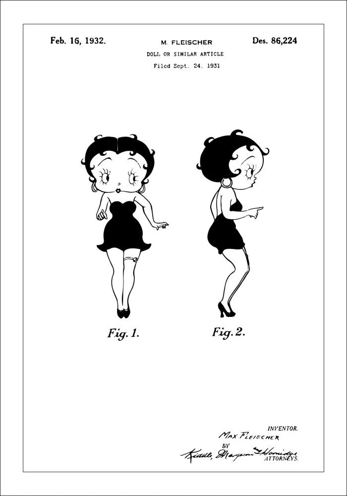 Patentni crtež - Betty Boop Plakat