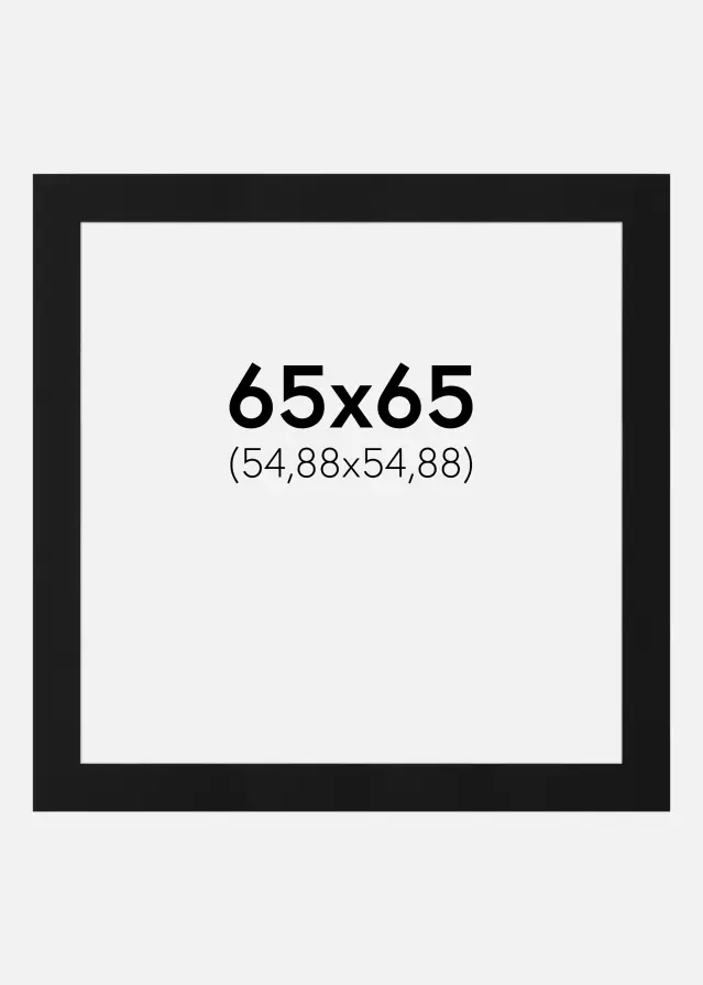 Paspartu Crni Standard (Bijela Jezgra) 65x65 cm (54,88x54,88)