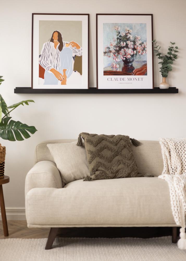 KAILA Polica za slike Crna 140 cm