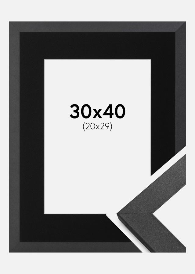 Okvir Graphite Wood 30x40 cm - Paspartu Crno 21x30 cm
