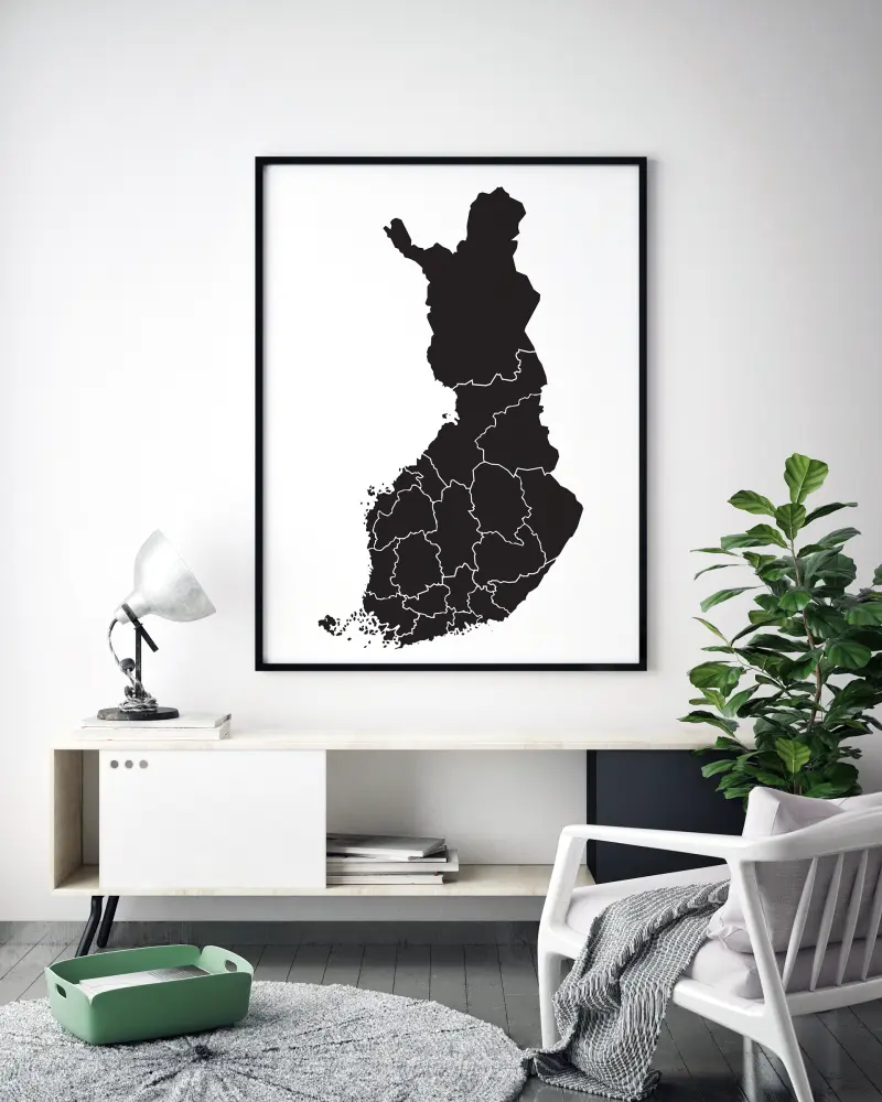 Karta - Finland - Crno Plakat