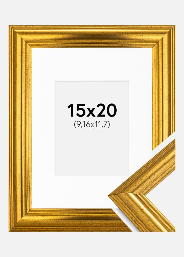 Okvir Västkusten Zlato 15x20 cm - Paspartu Bijelo 4x5 inches