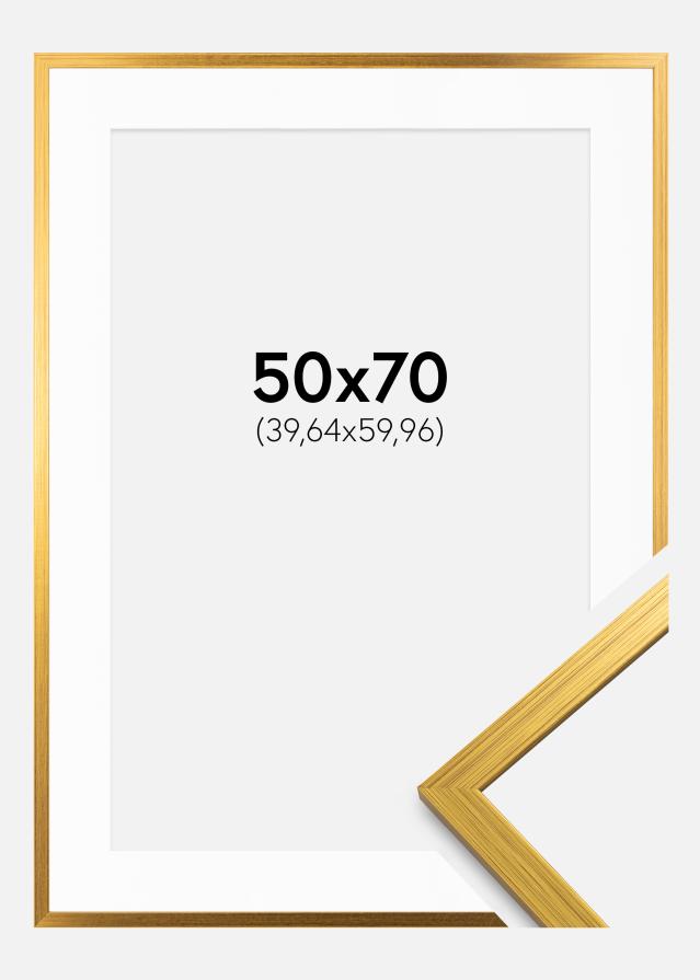 Okvir Edsbyn Zlato 50x70 cm - Paspartu Bijelo 16x24 inches