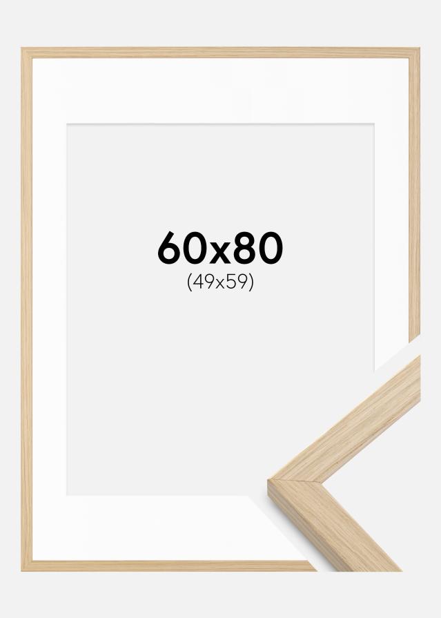 Okvir Grimsåker Hrast 60x80 cm - Paspartu Bijelo 50x60 cm