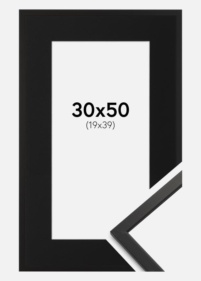 Okvir Edsbyn Crno 30x50 cm - Paspartu Crno 20x40 cm