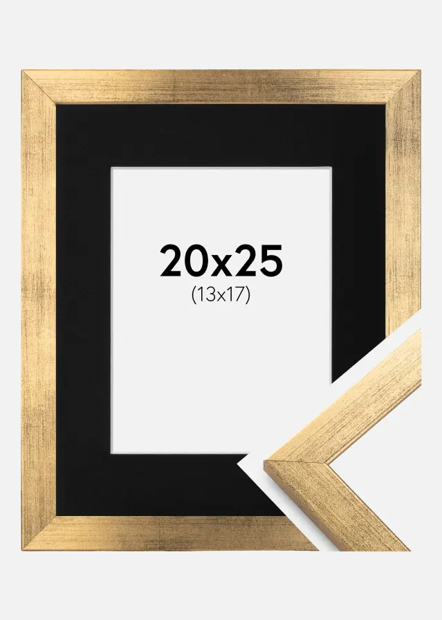 Okvir Profinjeni Zlato 20x25 cm - Paspartu Crno 14x18 cm