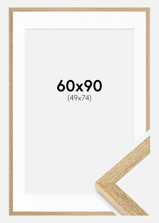 Okvir Selection Hrast 60x90 cm - Paspartu Bijelo 50x75 cm