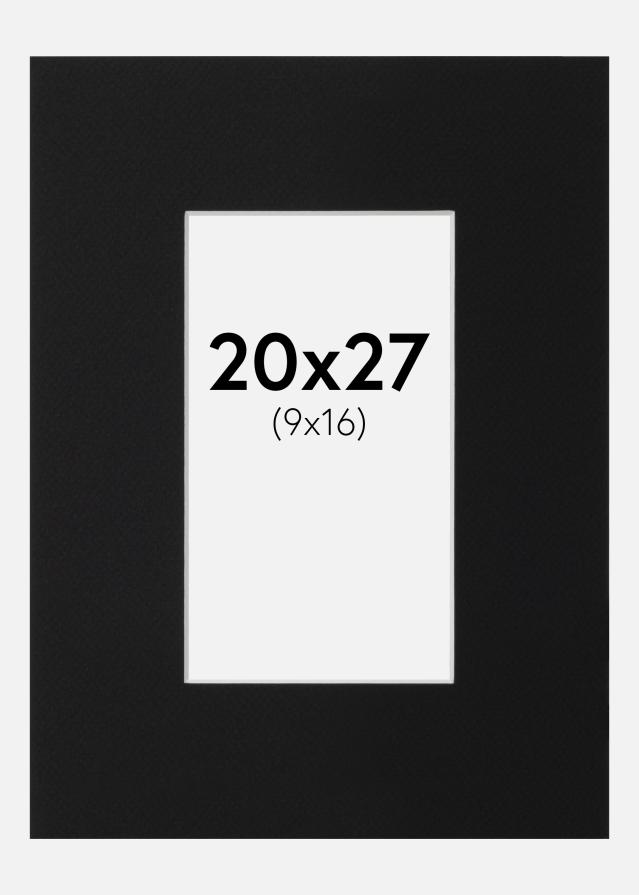 Paspartu Crni Standard (Bijela Jezgra) 20x27 cm (9x16)