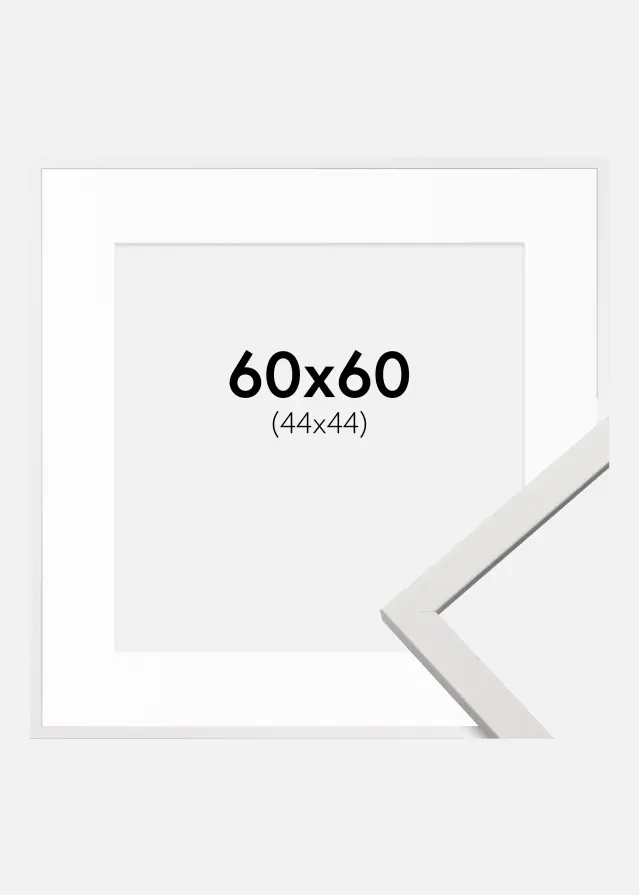 Okvir Edsbyn Bijelo 60x60 cm - Paspartu Bijelo 45x45 cm