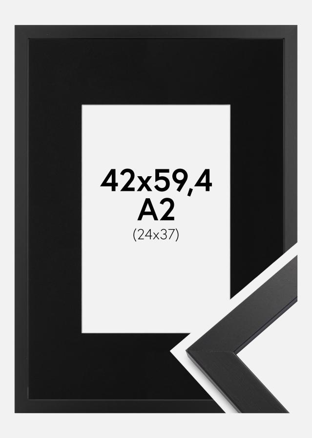 Okvir Black Wood 42x59,4 cm (A2) - Paspartu Crno 25x38 cm