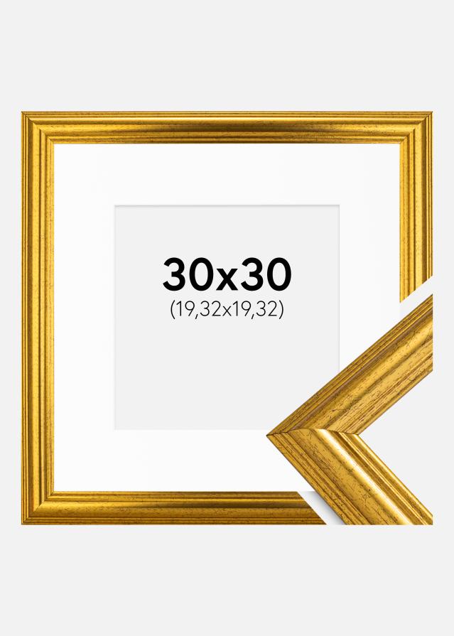 Okvir Västkusten Zlato 30x30 cm - Paspartu Bijelo 8x8 inches