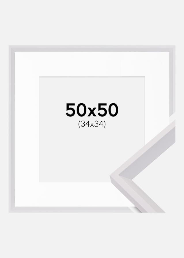 Okvir Globe Bijelo 50x50 cm - Paspartu Bijelo 35x35 cm