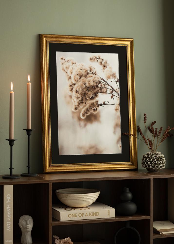 Okvir Rokoko Zlato 40x50 cm - Paspartu Crno 29,7x42 cm (A3)