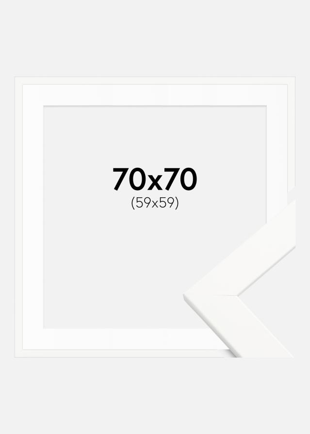 Okvir Trendline Bijelo 70x70 cm - Paspartu Bijelo 60x60 cm