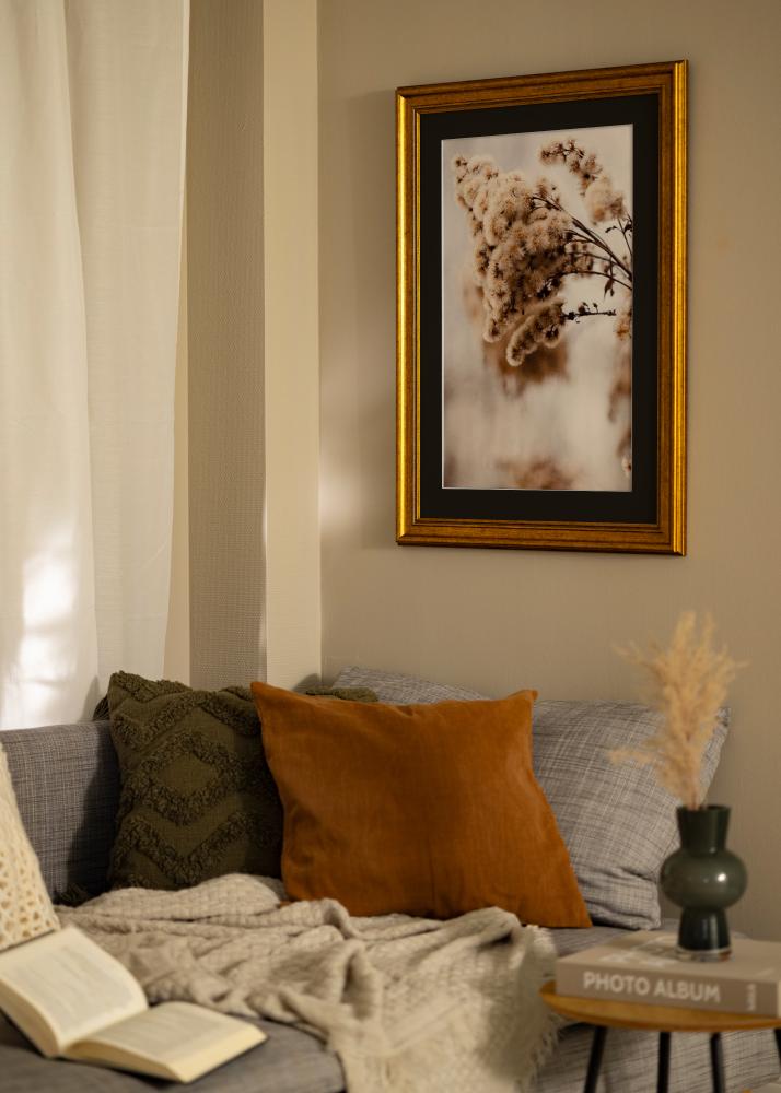 Okvir Rokoko Zlato 40x50 cm - Paspartu Crno 29,7x42 cm (A3)