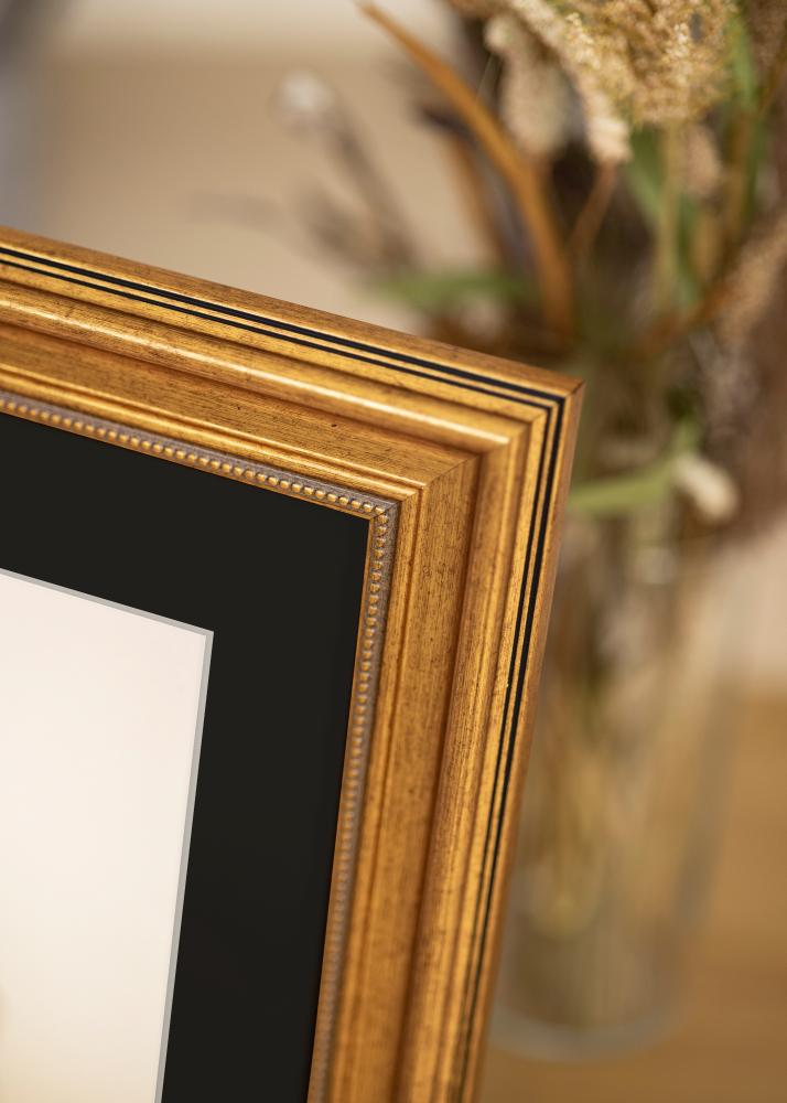 Okvir Rokoko Zlato 40x50 cm - Paspartu Crno 29,7x42 cm (A3)