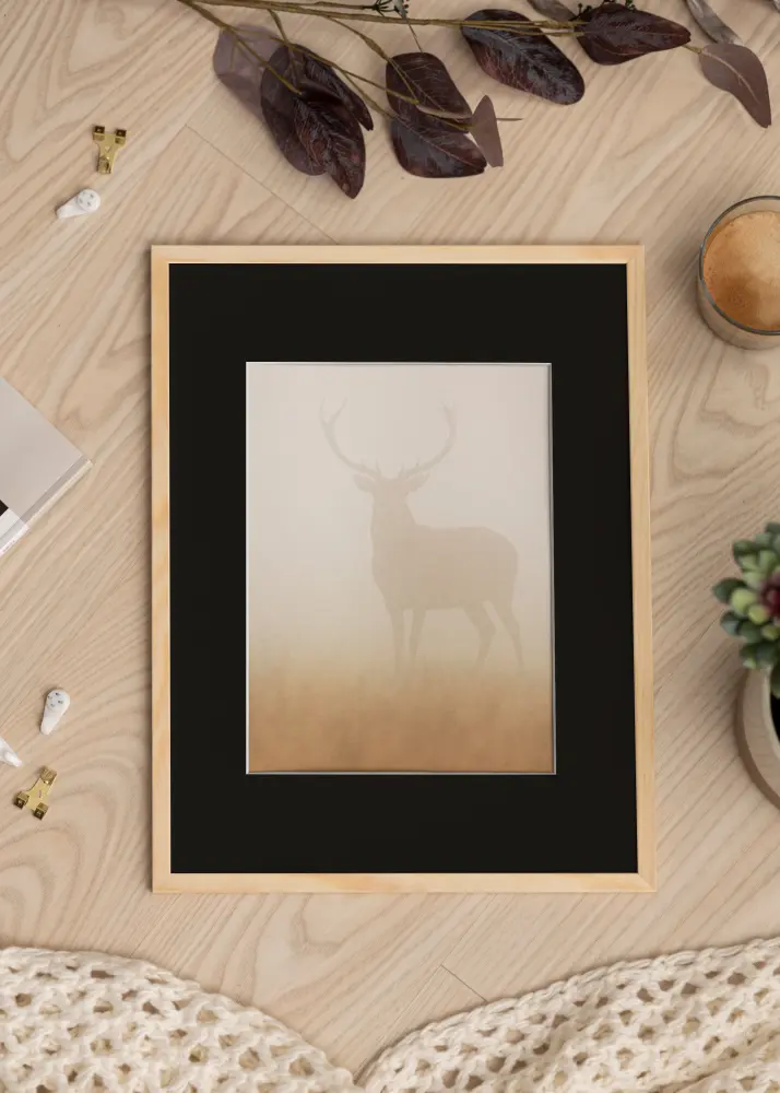 Okvir Galant Bor 40x50 cm - Paspartu Crno 29,7x42 cm (A3)