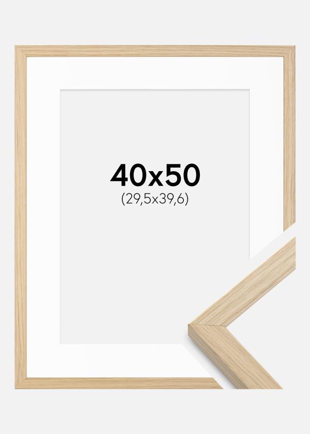 Okvir Grimsåker Hrast 40x50 cm - Paspartu Bijelo 12x16 inches