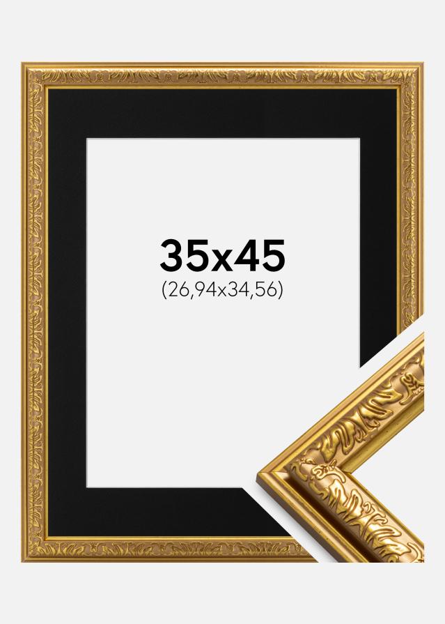 Okvir Nostalgia Zlato 35x45 cm - Paspartu Crno 11x14 inches