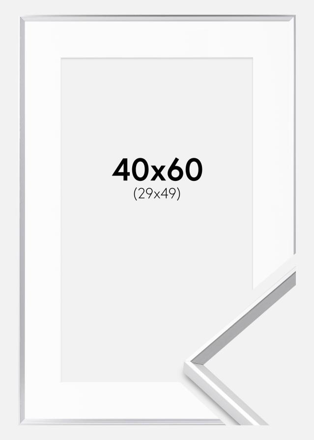 Okvir Desire Srebro 40x60 cm - Paspartu Bijelo 30x50 cm