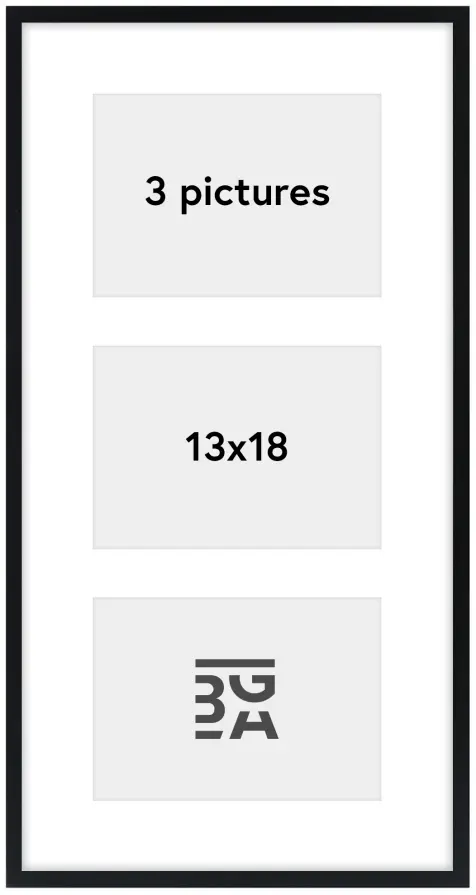 Edsbyn Okvir za kolaž IX Crno - 3 Slike (13x18 cm)