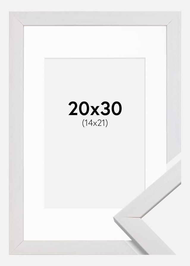 Okvir Profinjeni Bijelo 20x30 cm - Paspartu Bijelo 15x22 cm