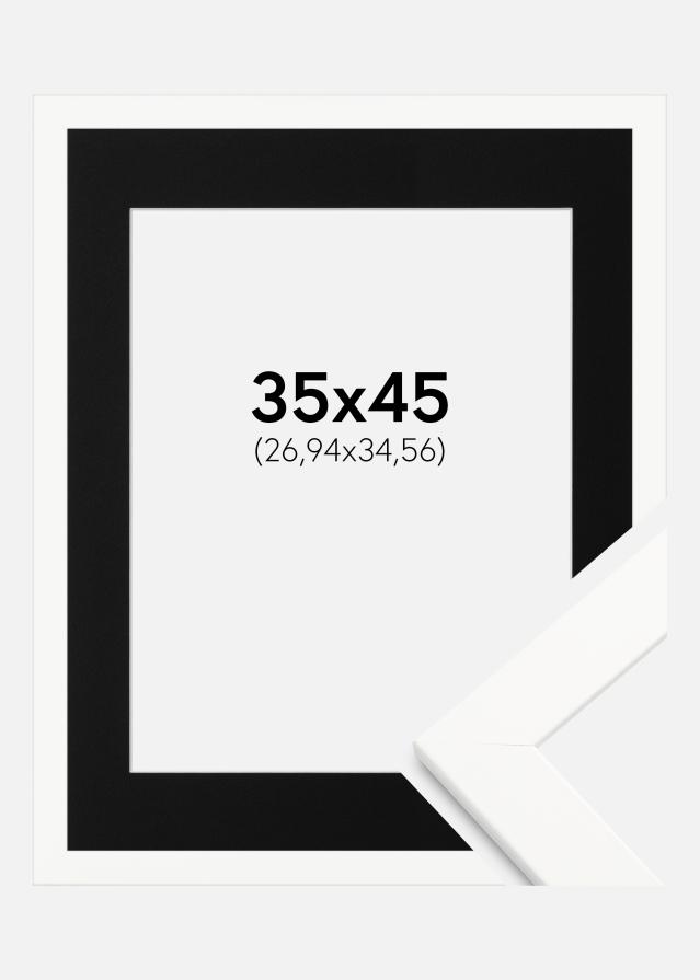 Okvir Trendline Bijelo 35x45 cm - Paspartu Crno 11x14 inches