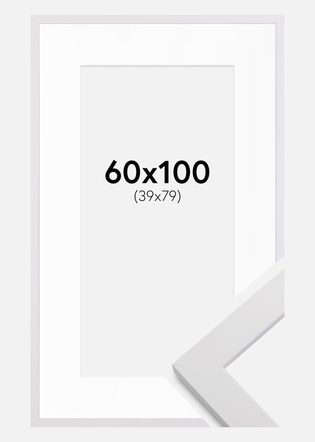 Okvir White Wood 60x100 cm - Paspartu Bijelo 40x80 cm