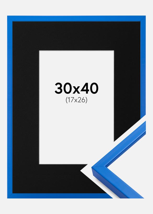 Okvir E-Line Plava 30x40 cm - Paspartu Crno 18x27 cm