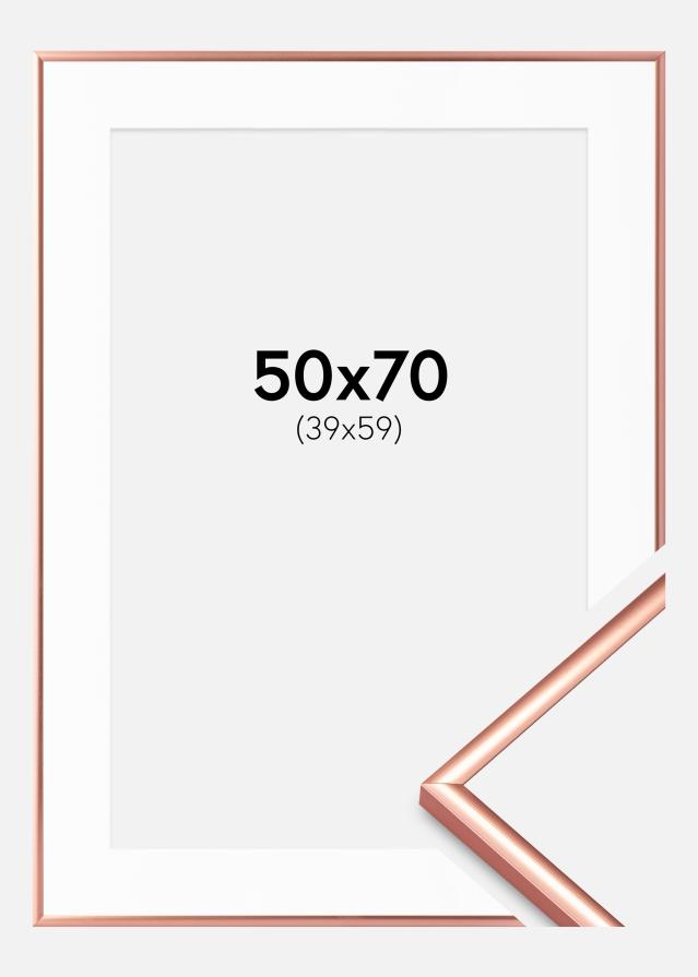 Okvir Scandi Ružičastao zlatna 50x70 cm - Paspartu Bijelo 40x60 cm