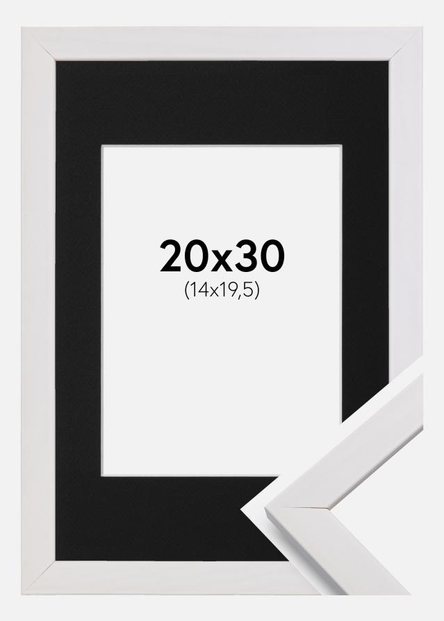 Okvir Profinjeni Bijelo 20x30 cm - Paspartu Crno 15x21 cm (A5)
