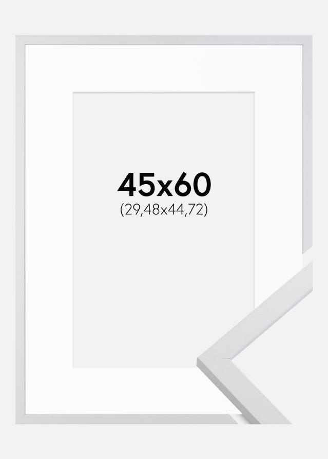Okvir Trendy Bijelo 45x60 cm - Paspartu Bijelo 12x18 inches