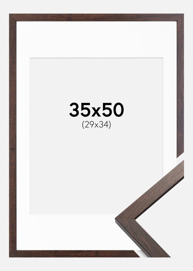 Okvir Trendy Orah 35x50 cm - Paspartu Bijelo 30x35 cm