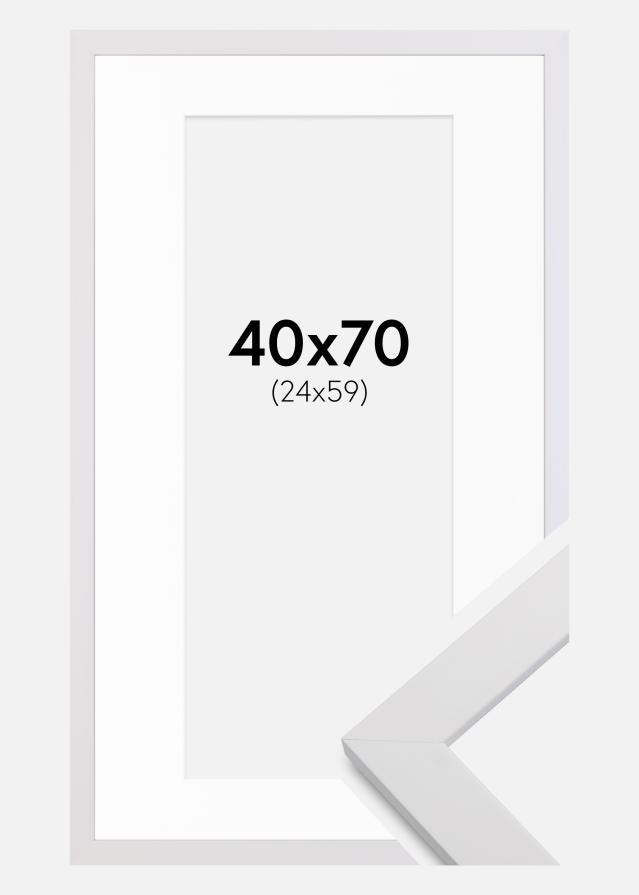 Okvir White Wood 40x70 cm - Paspartu Bijelo 25x60 cm